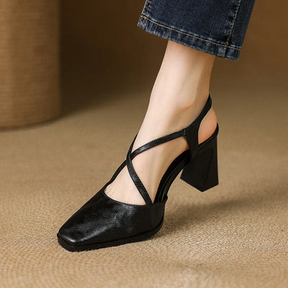 Authentic Leather High Heel Shoes