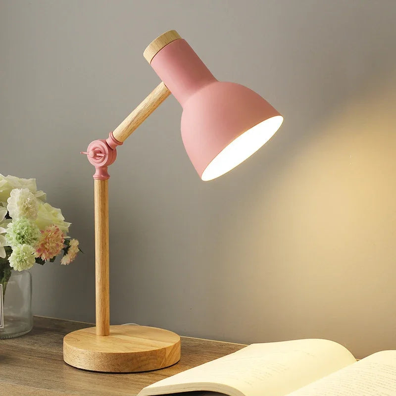 Adjustable Wooden Table Lamp