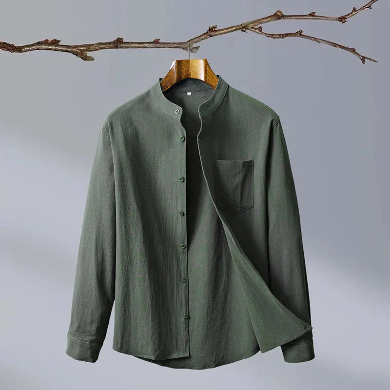 Men's Relaxed Fit Casual Shirt Breathable Cotton - VibreMode