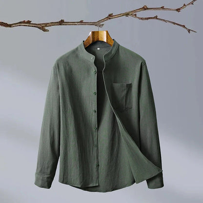 Men's Relaxed Fit Casual Shirt Breathable Cotton - VibreMode