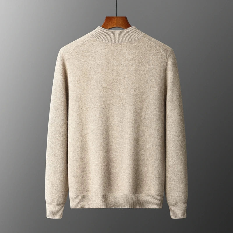 Men's Zip Front Cardigan Ribbed Collar