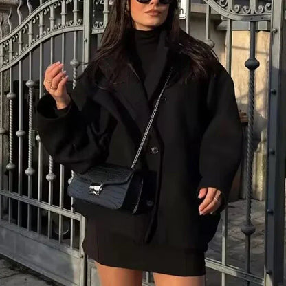 Women's Oversized Winter Coat Long Sleeve Button Front Jacket