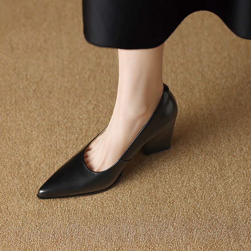Venetia Women's Pointed Toe Block Heel Pumps