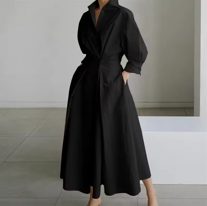 Classic Fit Waistline Shirt Dress - VibreMode