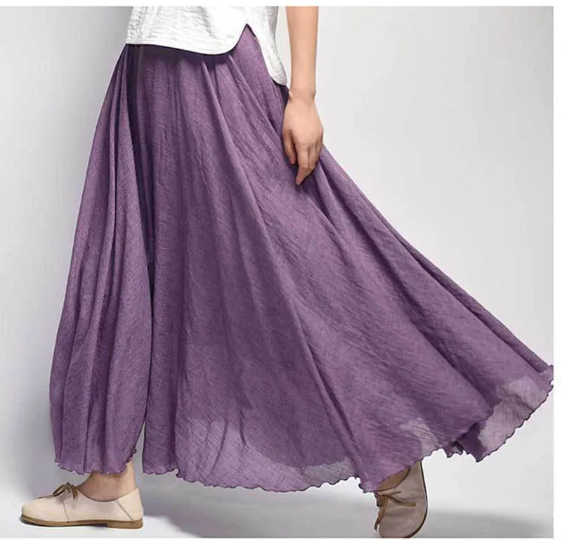Lunara Women's Linen A-Line Skirt