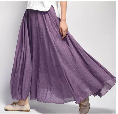 Lunara Women's Linen A-Line Skirt