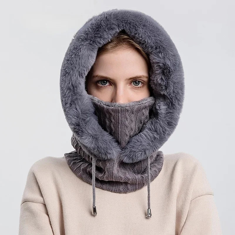 "Polar Embrace" Knitted Hood Caliboot