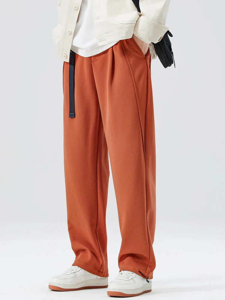 Men's Relaxed Fit Sweatpants Belted Cotton Comfortable Grey - VibreMode