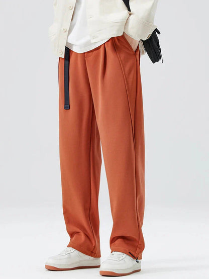 Men's Relaxed Fit Sweatpants Belted Cotton Comfortable Grey - VibreMode