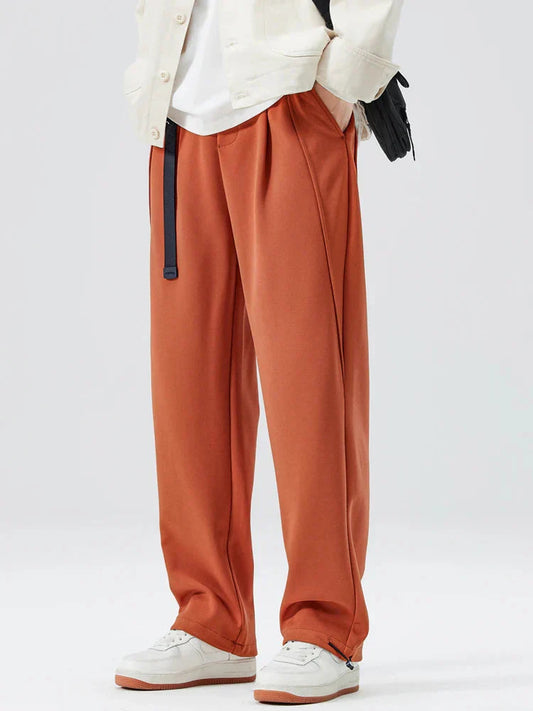 Men's Relaxed Fit Sweatpants Belted Cotton Comfortable Grey - VibreMode