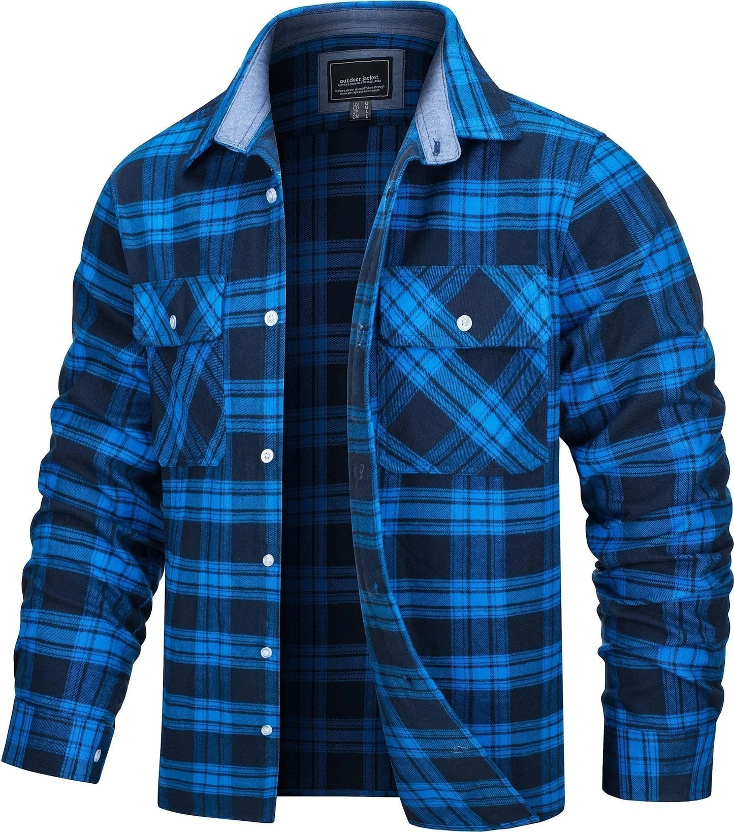 Cotton Checked Flannel Shirt Jacket