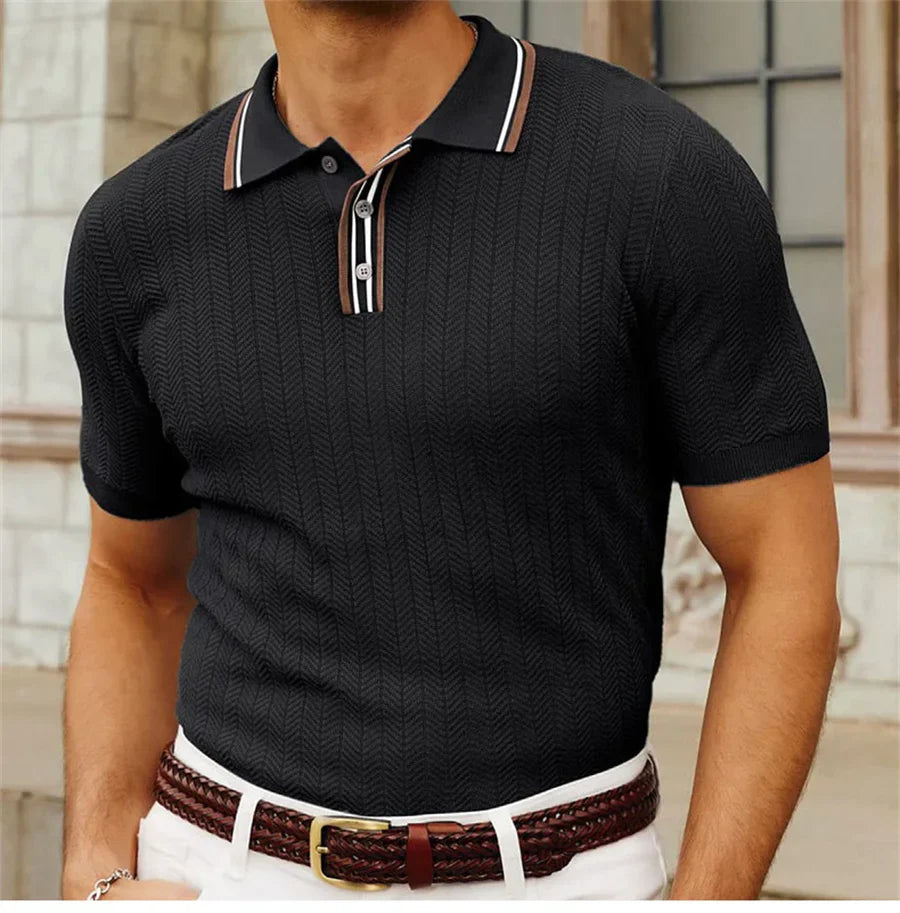 Classic Casual Button Polo Shirt - VibreMode