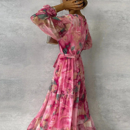 Elegant Floral Handmade Women's Dress