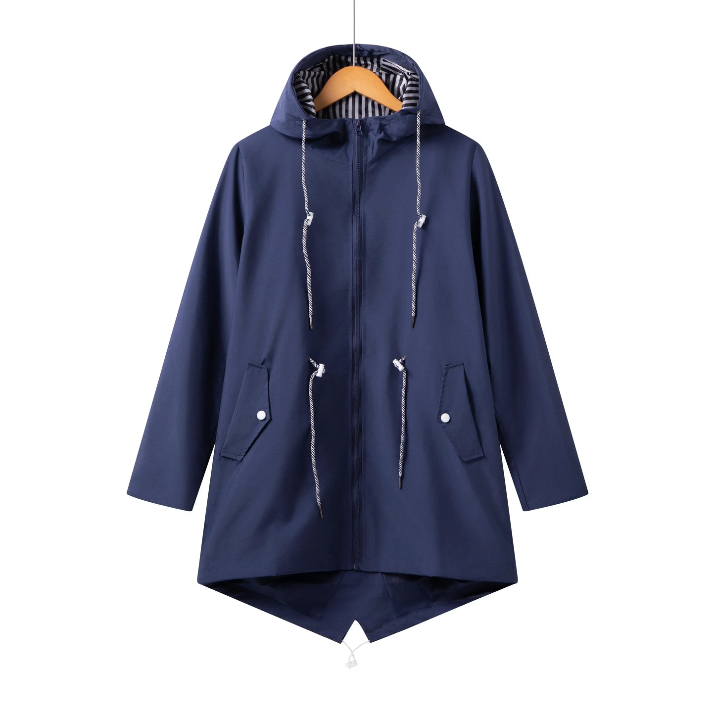Women's Waterproof Trench Coat With Hood Casual