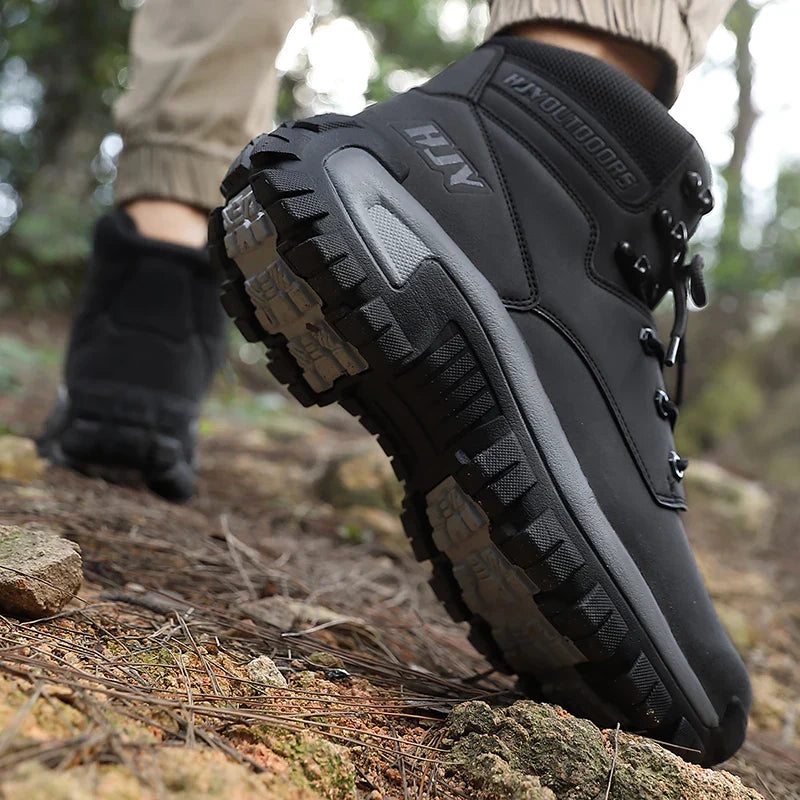Men's High- Hiking Boots Non-Slip Waterproof Brown
