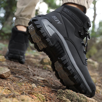 Men's High- Hiking Boots Non-Slip Waterproof Brown