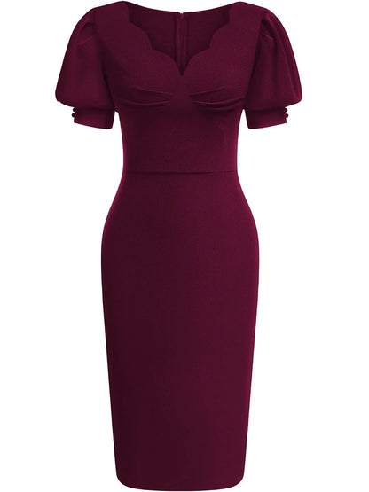 Women's V-Neck Midi Work Dress