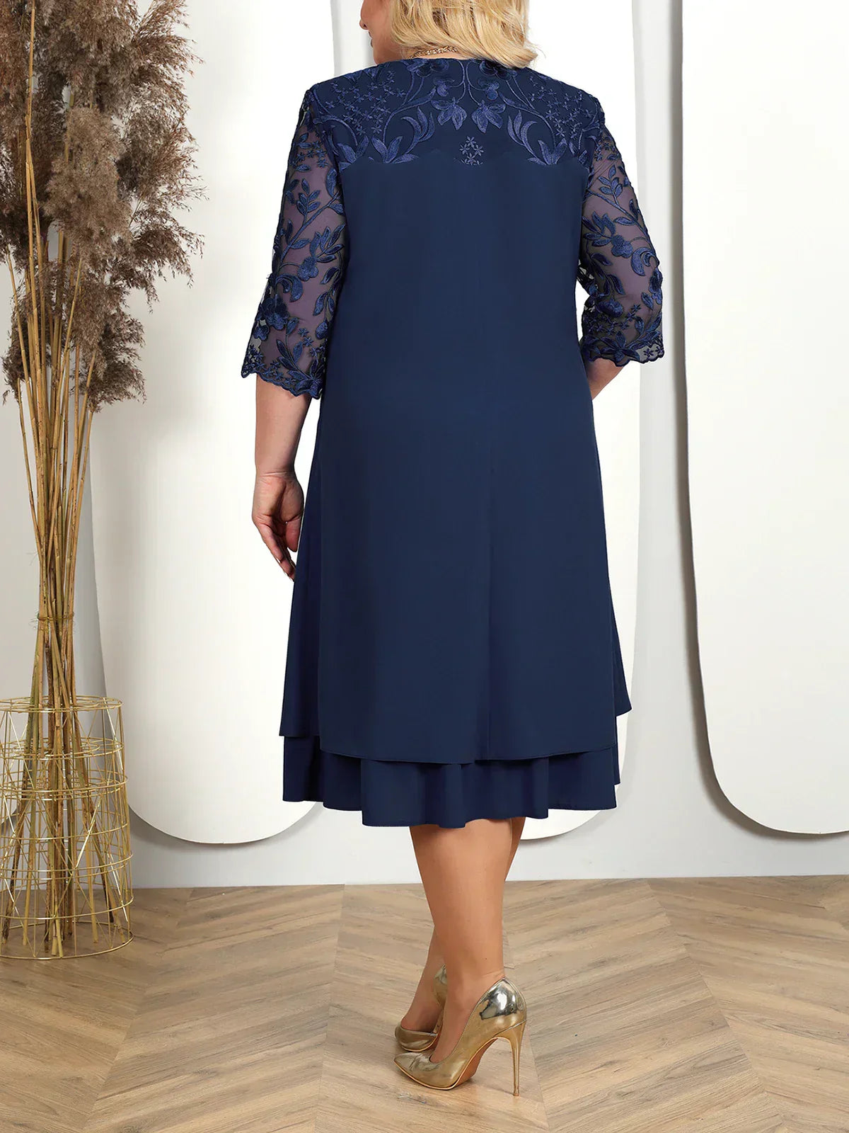 Elegant Plus Size Embroidered Formal Dress
