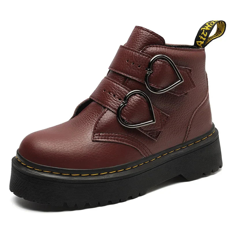 Women's Leather Platform Shoes