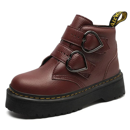 Women's Leather Platform Shoes