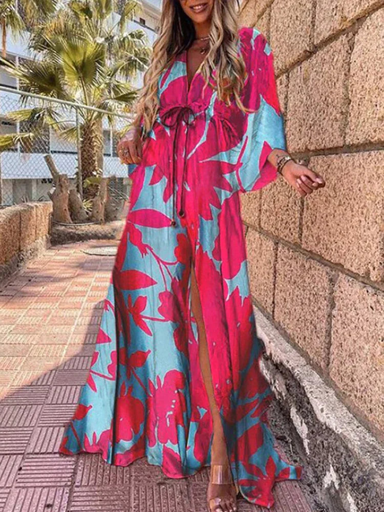 Women's Graphic Print Maxi Dress Colorful