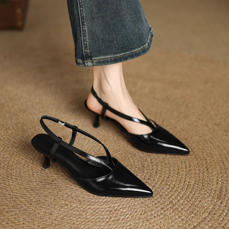 Elegant Leather Slingback Shoes