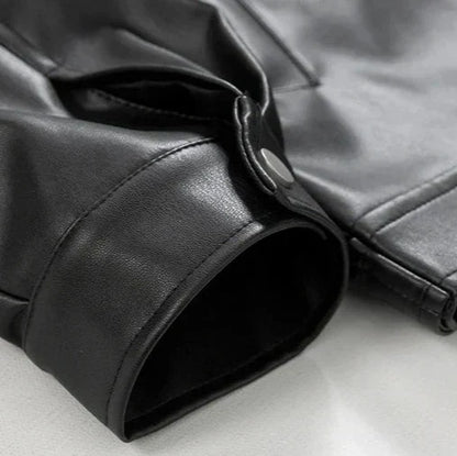 Men's Large Faux Leather Aviator Jacket