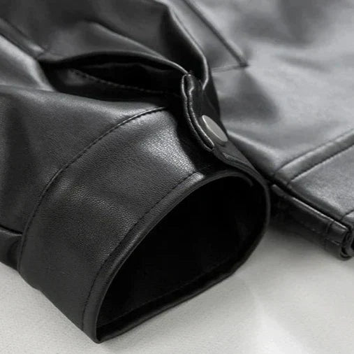 Men's Leather Bomber Jacket Oversized