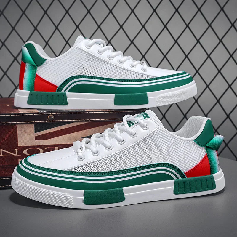 Men's Lace-Up Sneakers Trim Detail