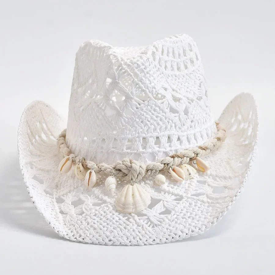 Women's Crochet Straw Sun Hat