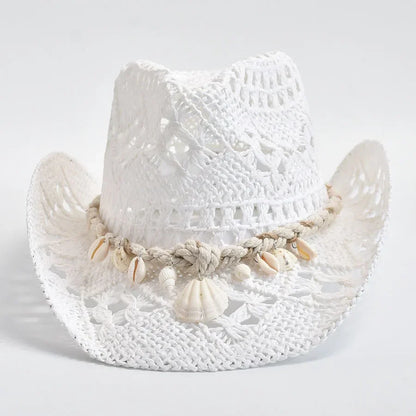 Women's Crochet Straw Sun Hat