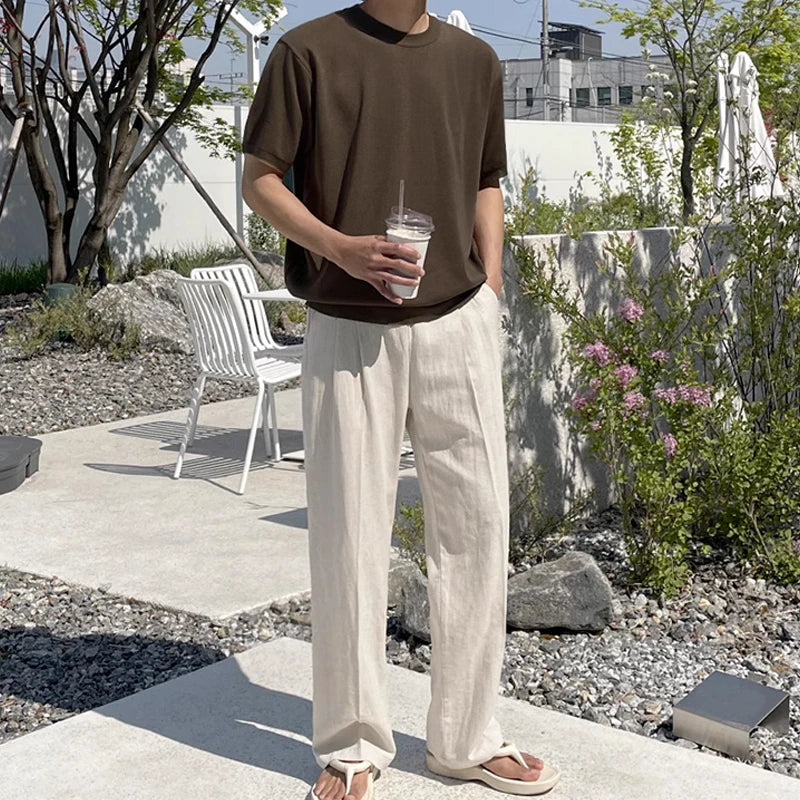 Casual Comfortable Elastic Waist Trousers