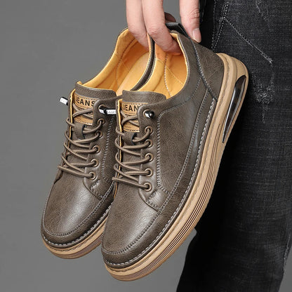 Brown Leather Running Shoes
