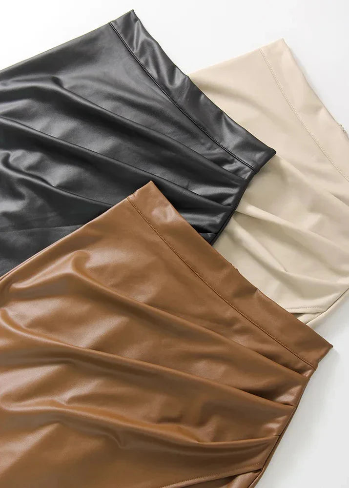 Genuine Leather Mini Skirt