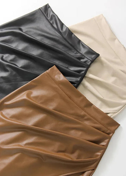 Genuine Leather Mini Skirt
