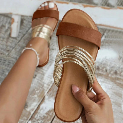 Comfortable Women's Double Strap Flat Sandals