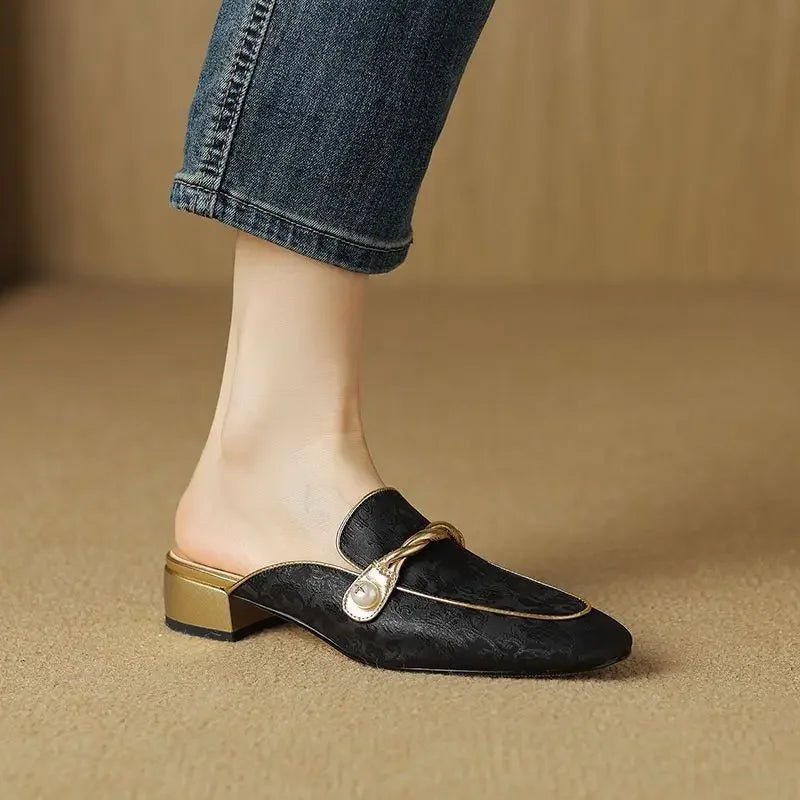 Women's Floral Square Toe Sandals - VibreMode
