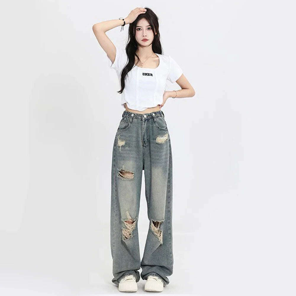 Ripped Vintage Style Jeans