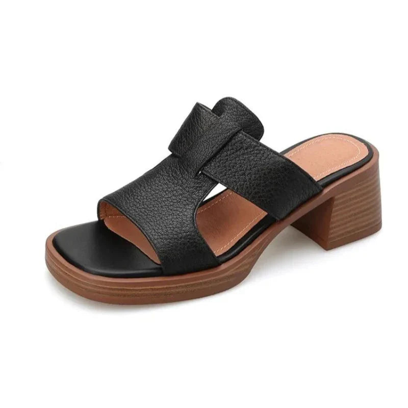 Genuine Brown Leather Flip Flops