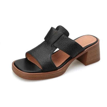 Genuine Brown Leather Flip Flops