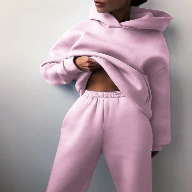 Women's Relaxed Fit Hoodie Jogger Set