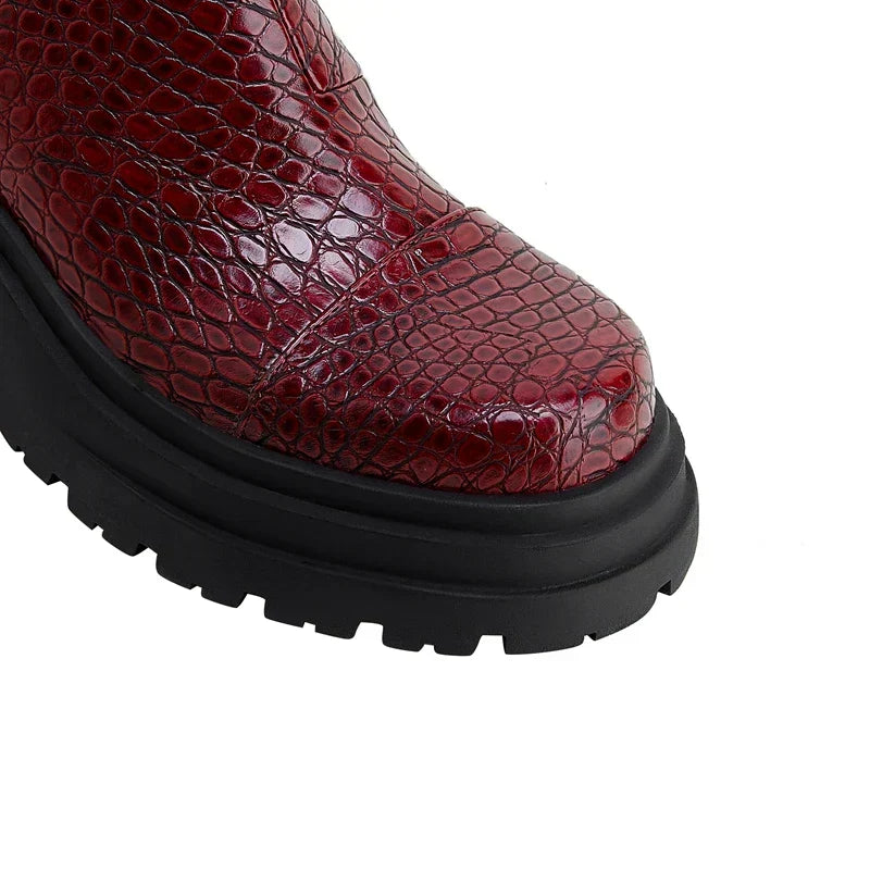 Women's Elastic Panel Boots Textured Upper