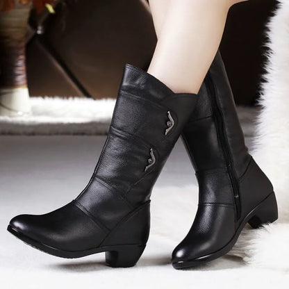 Tall Women's Leather Knee Boots - VibreMode