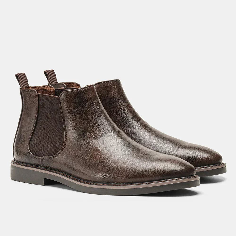 Men's Chelsea Boots Waterproof Elastic Sides Black
