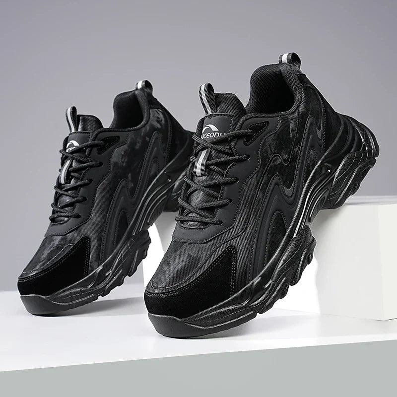 Authentic Black Leather Sneakers - VibreMode
