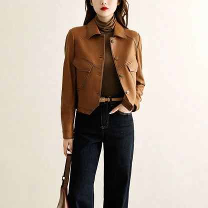 Vegan Synthetic Leather Coat
