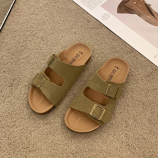 Comfortable Women's Slip On Buckle Sandals