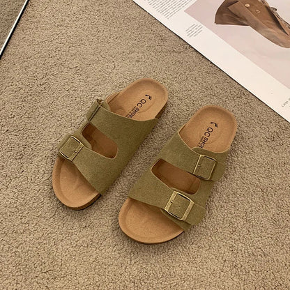 Comfortable Women's Slip On Buckle Sandals