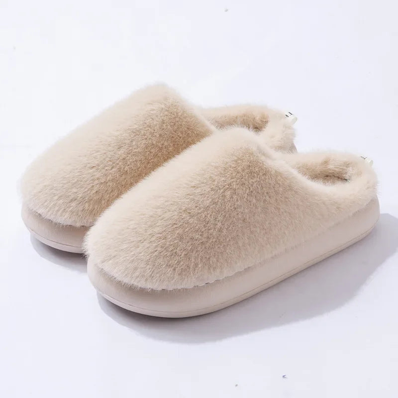 Women's Plush Indoor Slippers Soft Warm Lining Closed Toe - VibreMode