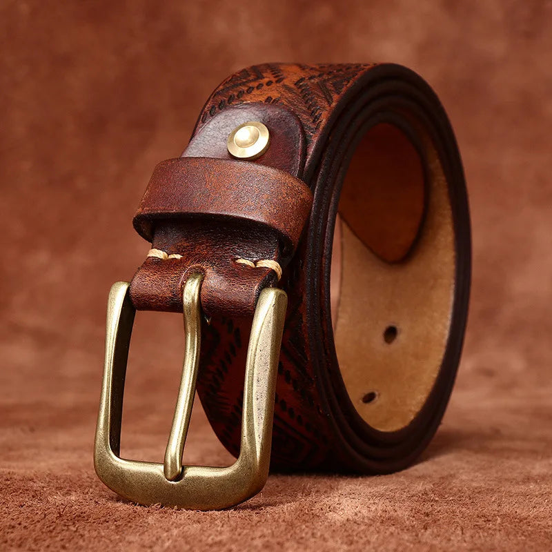 Western Brown Leather Belt